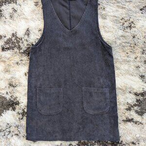 Women's Motel Grey and Navy Dress mini dress with V-neckline
